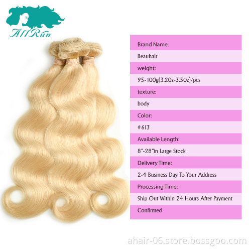 fast selling products, big discount 613 body wave blonde virgin hair vendor